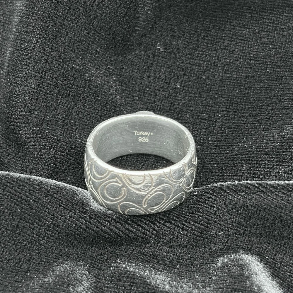 Coach Embossed Silver Ring - Picture 5 of 7